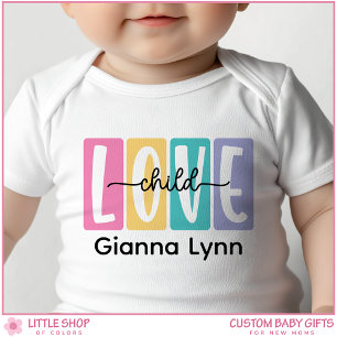 Body Enfant de l'amour Nom personnalisable Fille