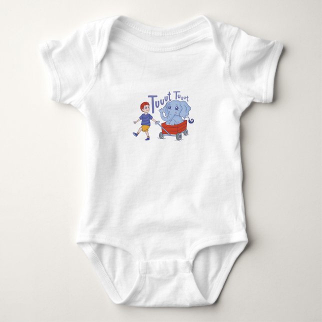 Body Enfant Et Éléphant Dans Un Panier (Devant)