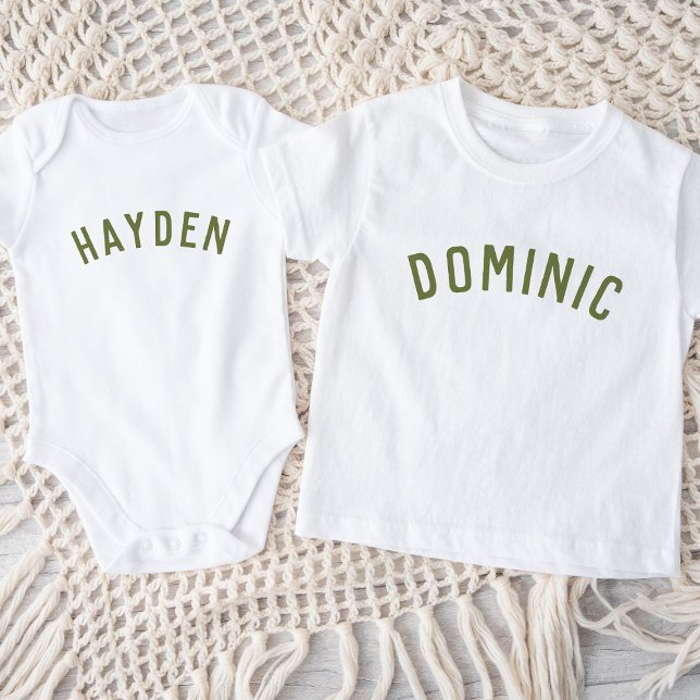Body Enfants Nom personnalisé Tee | Olive (Créateur téléchargé)