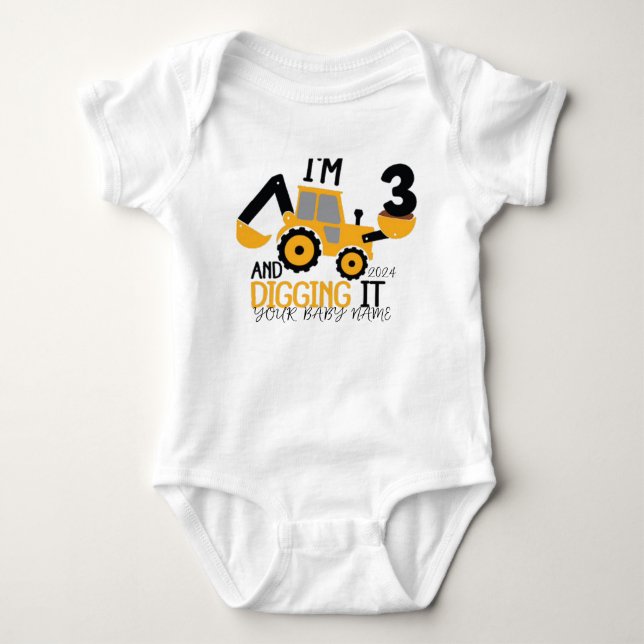 Body Enfants Trois 3ans 3e anniversaire Construction Ga (Devant)