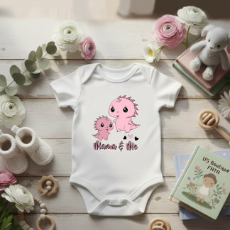 Body Ensemble bébé mignon en rose "Maman et moi" avec d