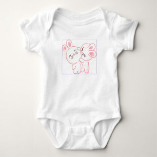Body Ensemble bébé rose mignon lapin, Douce grenouillèr