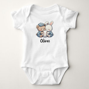 Body Équipe de baseball Ourson et Lapin Mignons