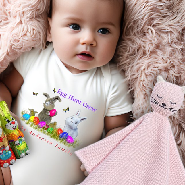 Body Équipe de chasse aux œufs nom de famille personnal (Créateur téléchargé)