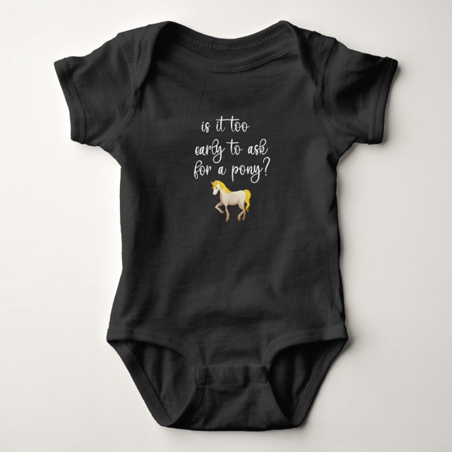 Body est-ce trop tôt pour demander un poney ?, bébé che (Devant)