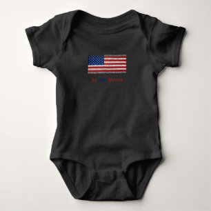 Body États-Unis dans mon coeur United State Flag