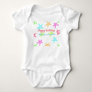 Body Étoiles colorées joyeux anniversaire ajouter nom t