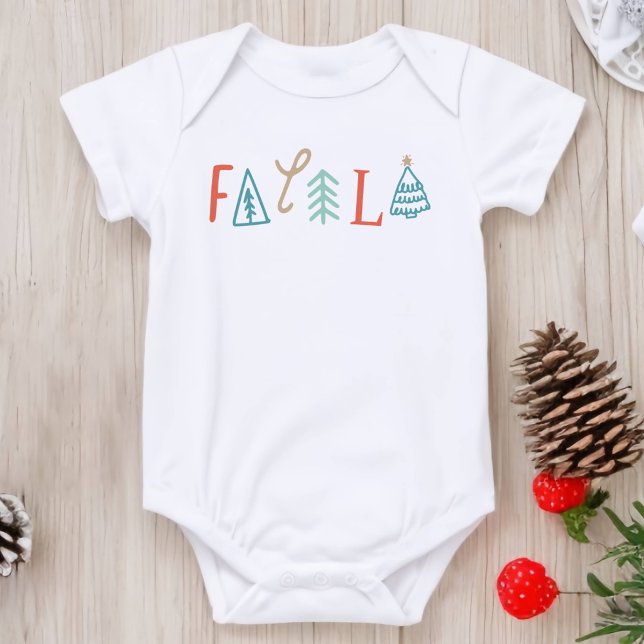 Body Fa La La Funny Noël Arbre Vacances (Fa La La Funny Christmas Tree Holiday Baby Bodysuit
)