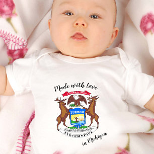 Body Fabriqué avec amour dans le Michigan / drapeau, Ét