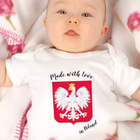 Fabriqué avec amour en Pologne / drapeau polonais