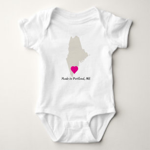 Body Fabriqué Sur Mesure Dans Maine State Love Baby Tee