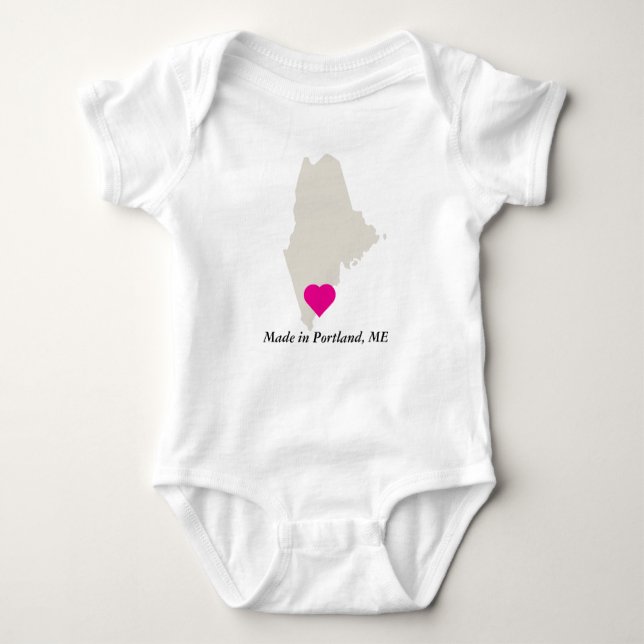 Body Fabriqué Sur Mesure Dans Maine State Love Baby Tee (Devant)