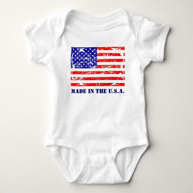 Body Fait dans le T-shirt de drapeau américain des (Devant)