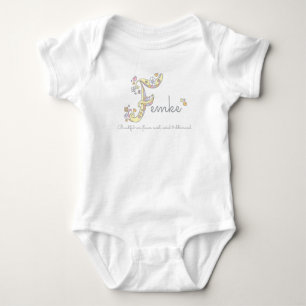 Body Femme Filles F nom signifiant t-shirt monogramme