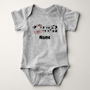 Body Ferme 1er anniversaire, Custom Baby Girl Cow Anniv