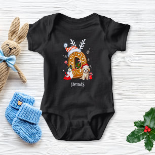 Body Festif Noël Puppy Gingerbread Lettre D Boy