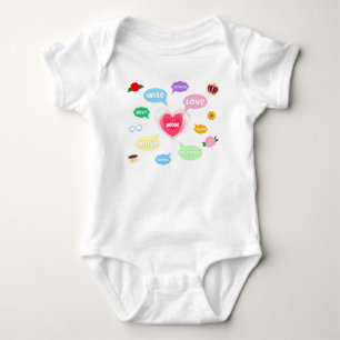 Body Fête des mères Meilleure maman Mot Nuages Reine Co