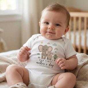Body Fête des mères minimale éléphant maman bébé
