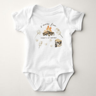 Body Feu de camp S'more aquarelle 1er anniversaire