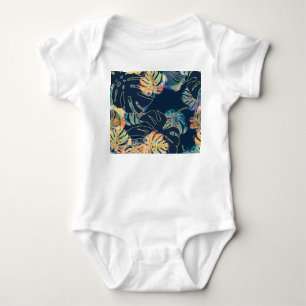 Body Feuilles exotiques peints à la main : motif sans c