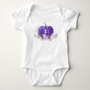 Body Fille 1er Halloween Anniversaire Purple Citrouille