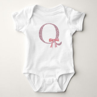 Body Fille bébé initiale personnalisée "Q"
