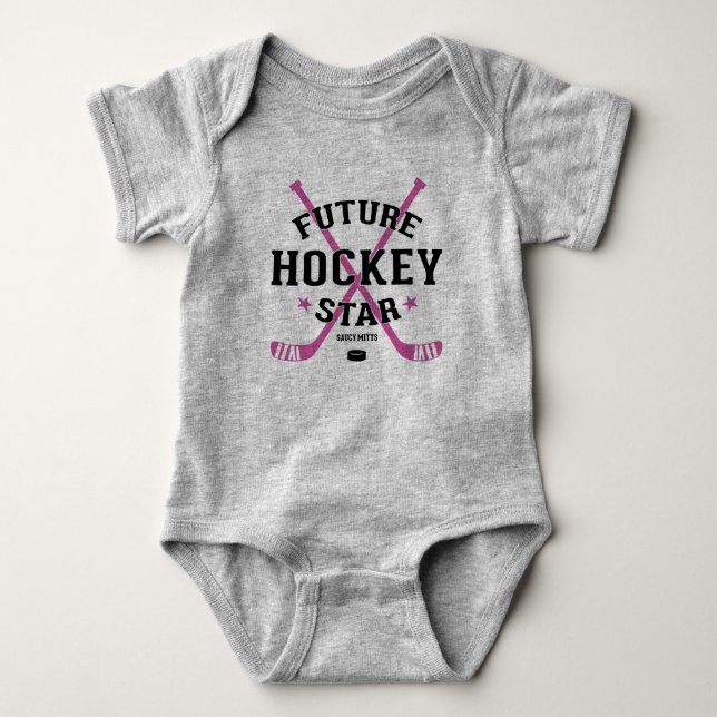 Body Fille de hockey Bébé Future Star de Hockey Bâtons  (Devant)