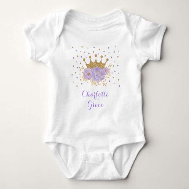 Body Fille Lavande Or Floral Princess Crown (Devant)