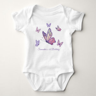 Body Fille papillon violet anniversaire