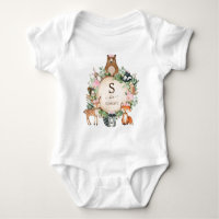 Fille Rose Floral Bois Animaux Personnalisés Monog