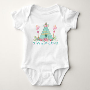 Body Filles Wild One Teepee 1er Birthday Shirt