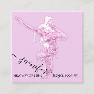 Body Fitness Dance Couch QRCODE Logo Einzigartig R Quadratische Visitenkarte