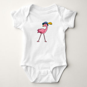 Body Flamant rose avec Casquette & Plume