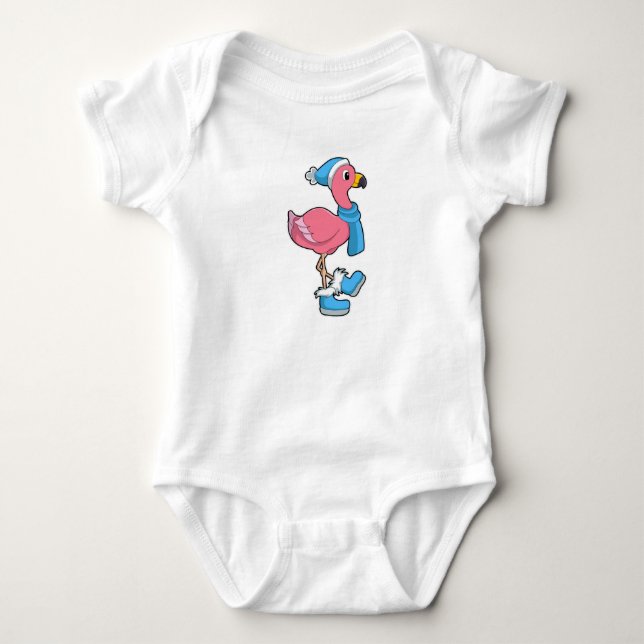 Body Flamant rose avec Ecarf & Casquette (Devant)