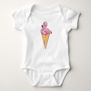 Body Flamant rose avec gaufre de glace