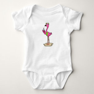 Body Flamant rose avec Lunettes de soleil & Casquette