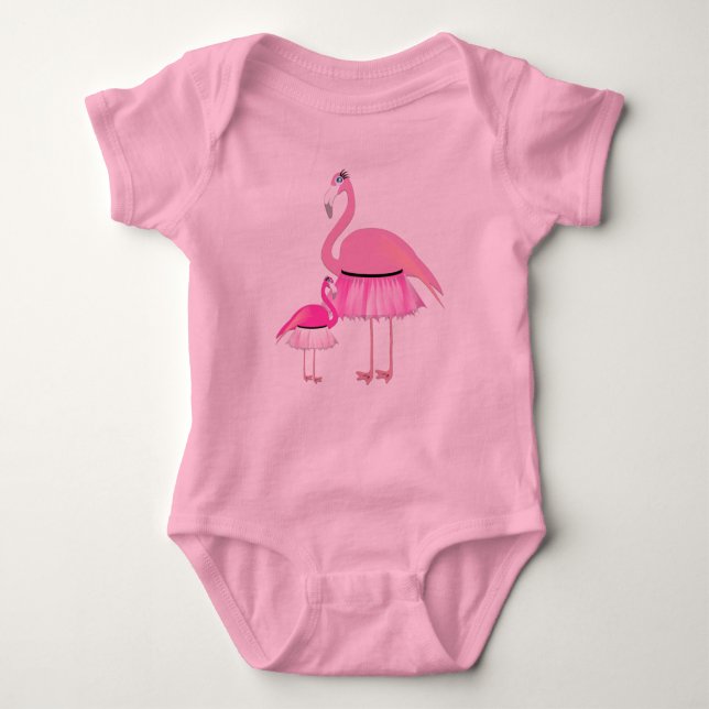 Body Flamant rose Bébé Tutu Bodysuit (Devant)