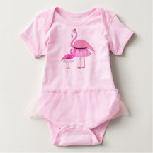 Flamant rose Bébé Tutu Bodysuit