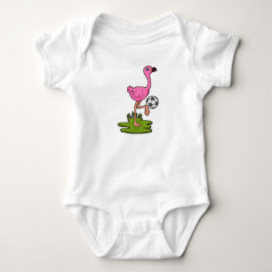 Body Flamant rose comme joueur de football avec Soccer