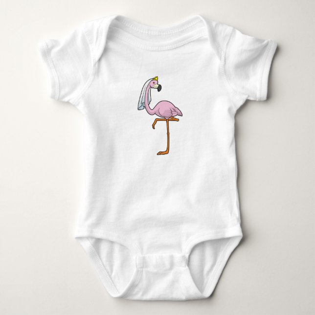 Body Flamant rose en mariée à un mariage avec voile (Devant)