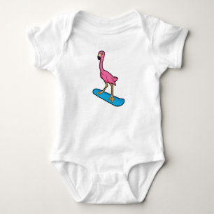 Body Flamant rose en Snowboard avec Snowbaord