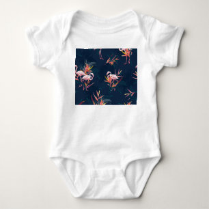 Body Flamant rose hawaïen : oeuvre Vintage tropicale