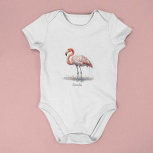 Body Flamant rose rose coloré, personnalisable