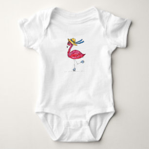 Body Flamant rose rose mignon et capricieux sur les pat