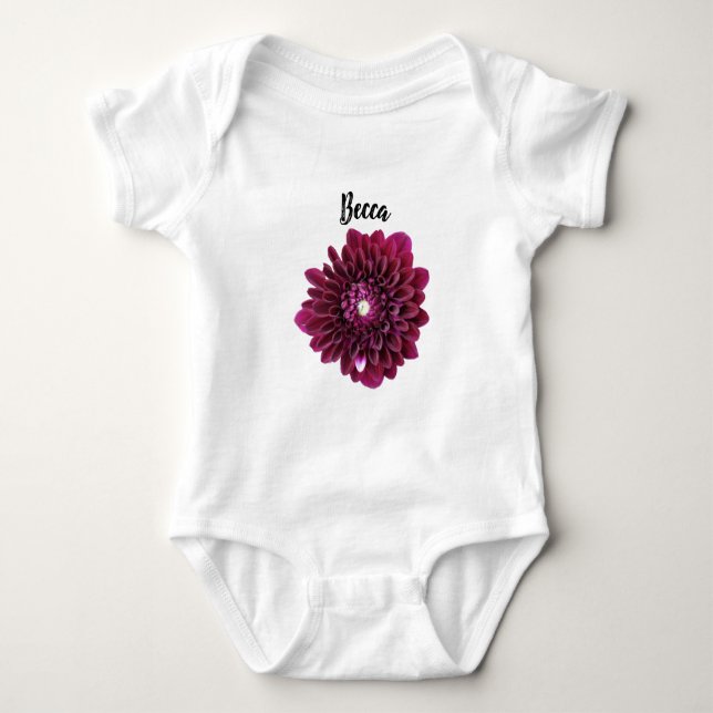 Body Fleur Dahlia violet profond personnalisée (Devant)