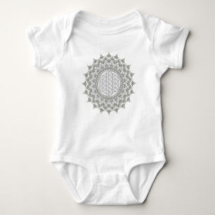 Body Fleur de la vie - Fractal Mandala gris vert