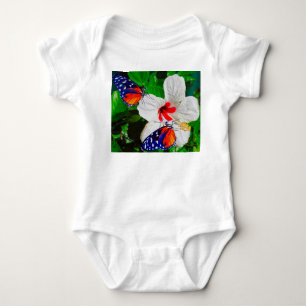 Body Fleur d'Hibiscus avec 2 papillons à ailes longues