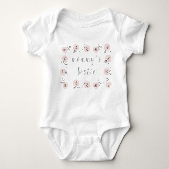 Body Fleur Fleur de Fille maman's Bestie Bordure rose c (Devant)