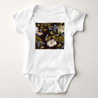 Body Fleur sauvage : aquarelle arrière - plan noire
