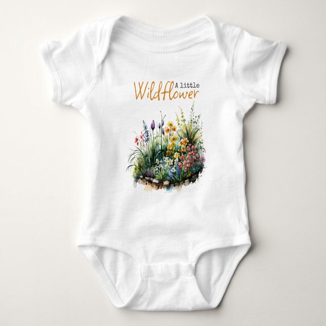Body Fleur sauvage rustique Boho Jaune Baby shower Flor (Devant)